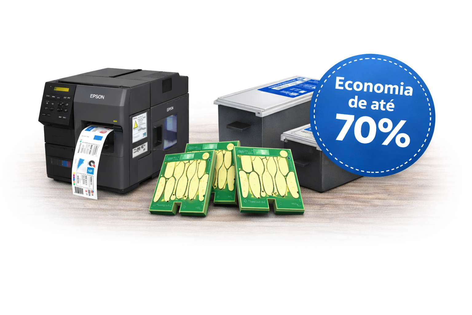 Chip compatível Epson C7500 C7500G solução Maintenance Box Full